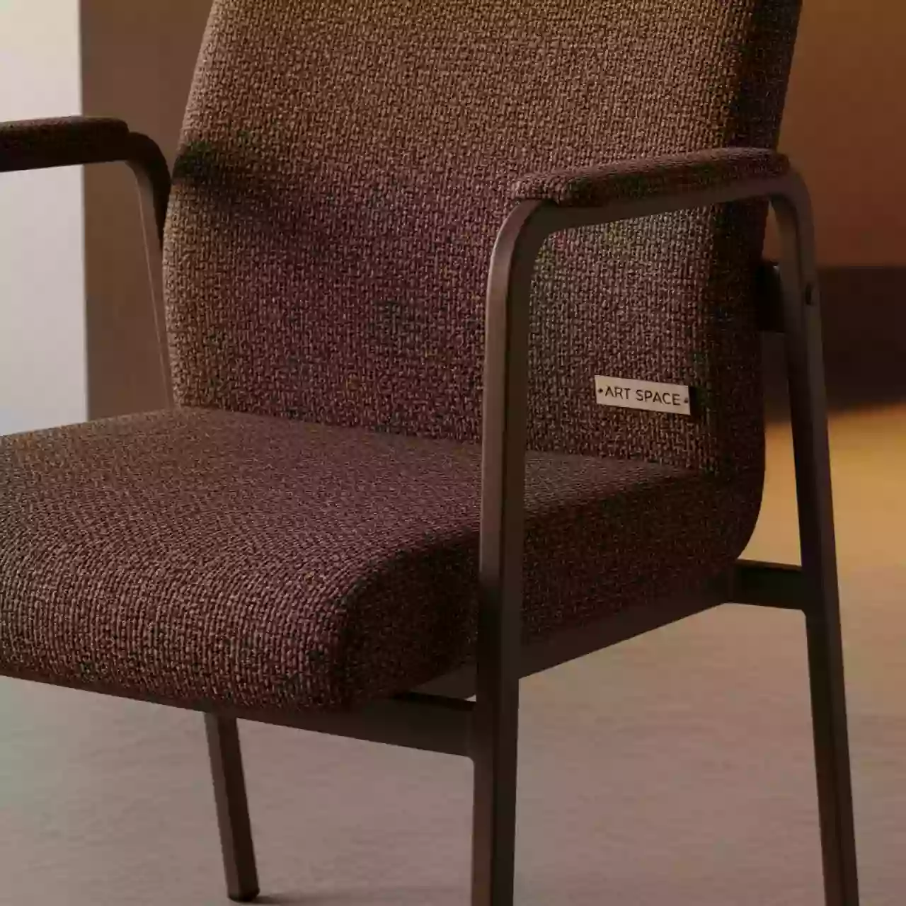 Аренда Стул Хит с подлокотниками жаккард темно коричневый каркас коричневый в ресторане «Brunello» — ART SPACE