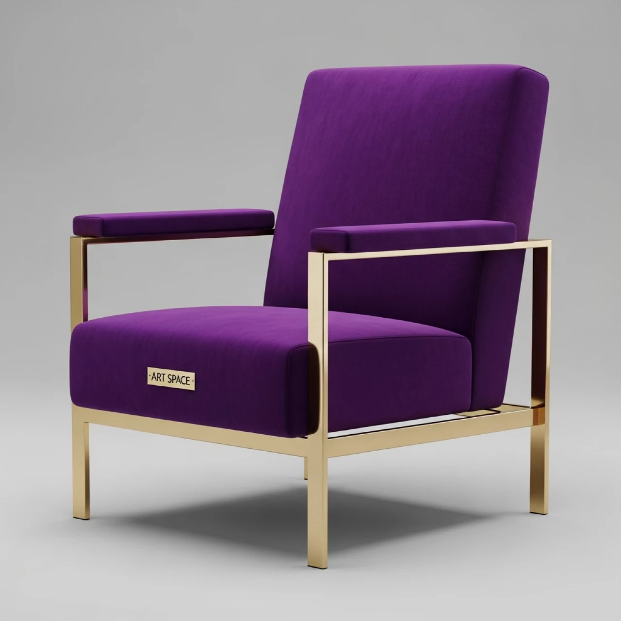 Аренда Стул Хит с подлокотниками золото велюр фиолетовый на арене «Фишт» — ART SPACE
