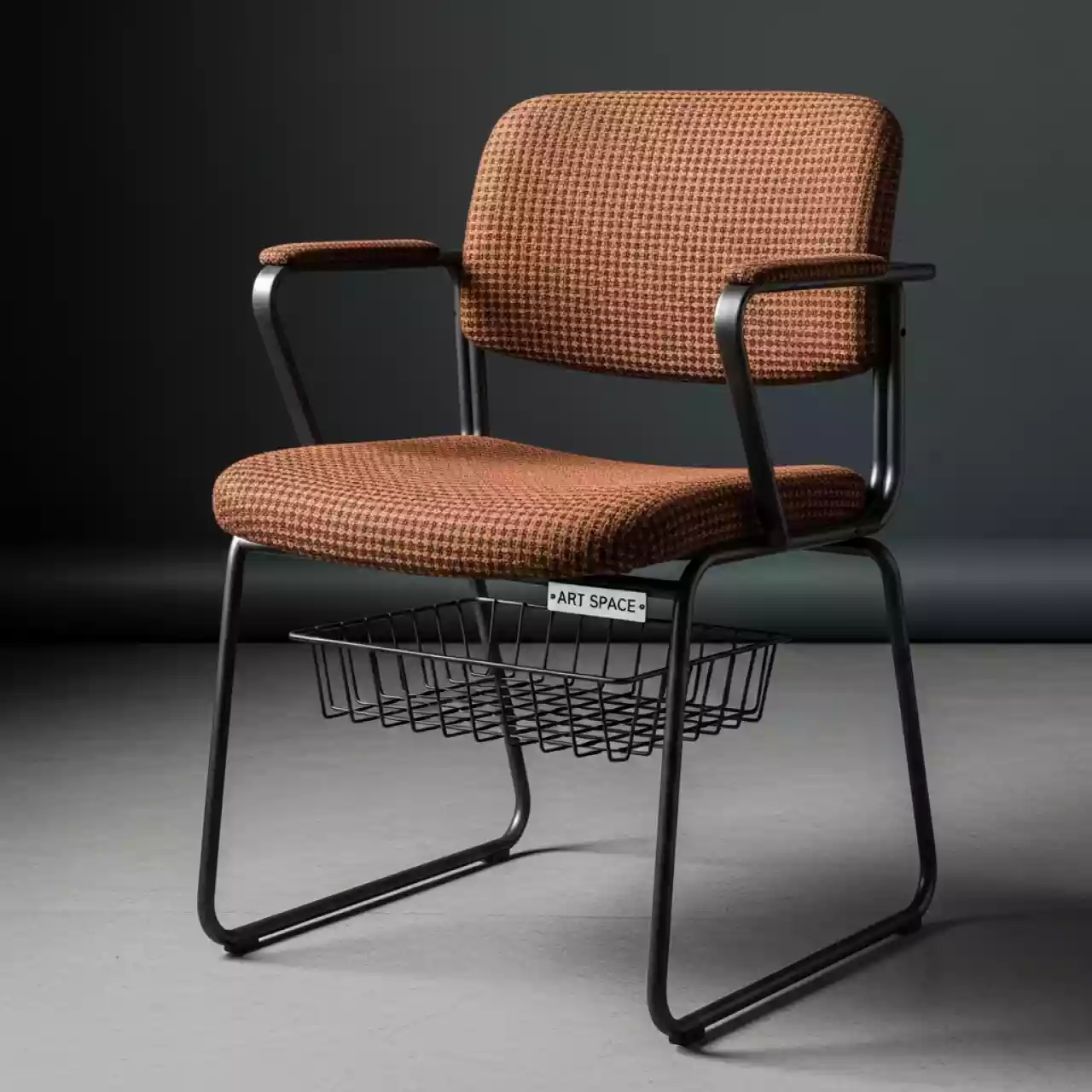 Аренда Стул Хит с полкой для бумаг коричневый жаккард в ресторане «Плакучая Ива» — ART SPACE