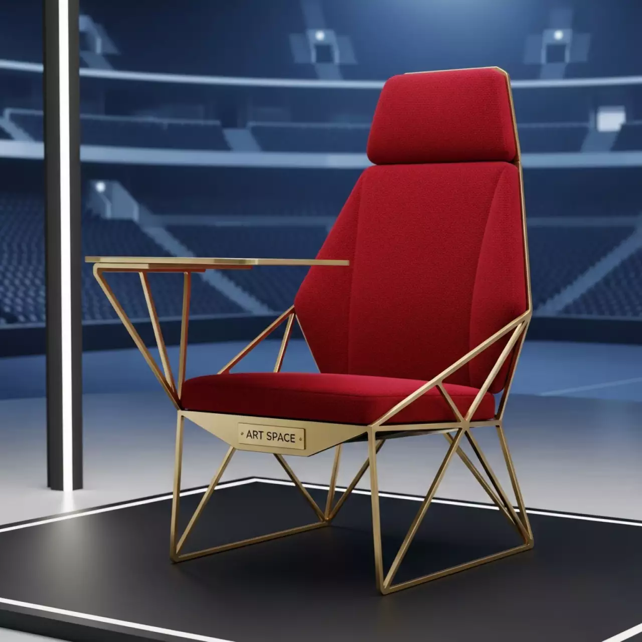 Аренда Стул Хит с пюпитром золото шенилл красный в Red Arena — ART SPACE