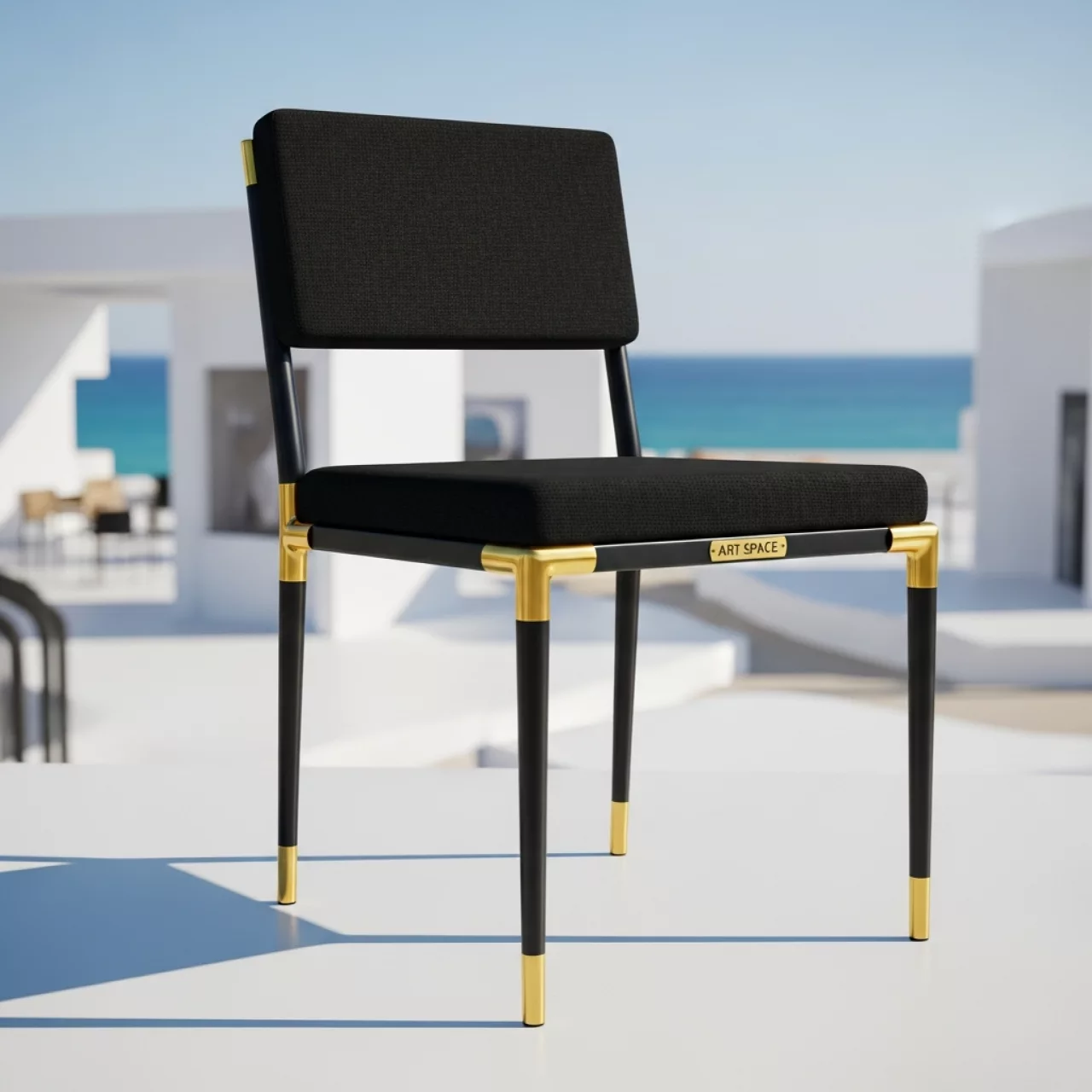 Аренда Стул Хит Сабо черный каркас золото на пляже «Ривьера» — ART SPACE