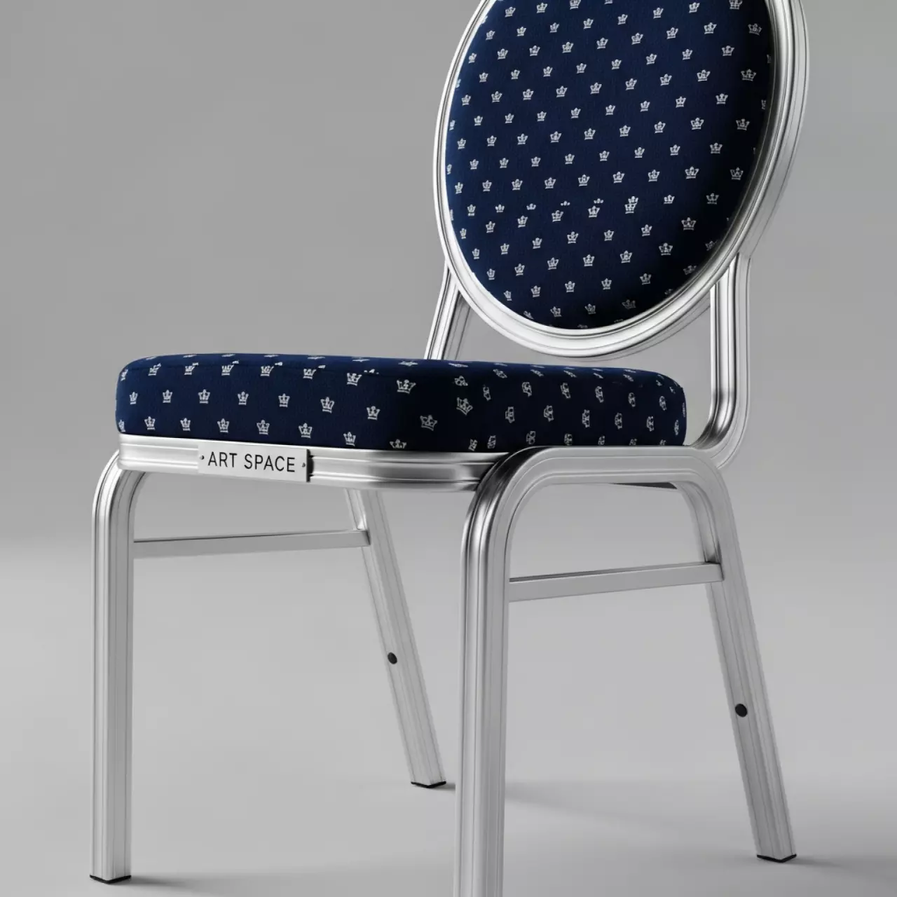 Аренда Стул Хит серебро синяя корона в Зале органной и камерной музыки — ART SPACE