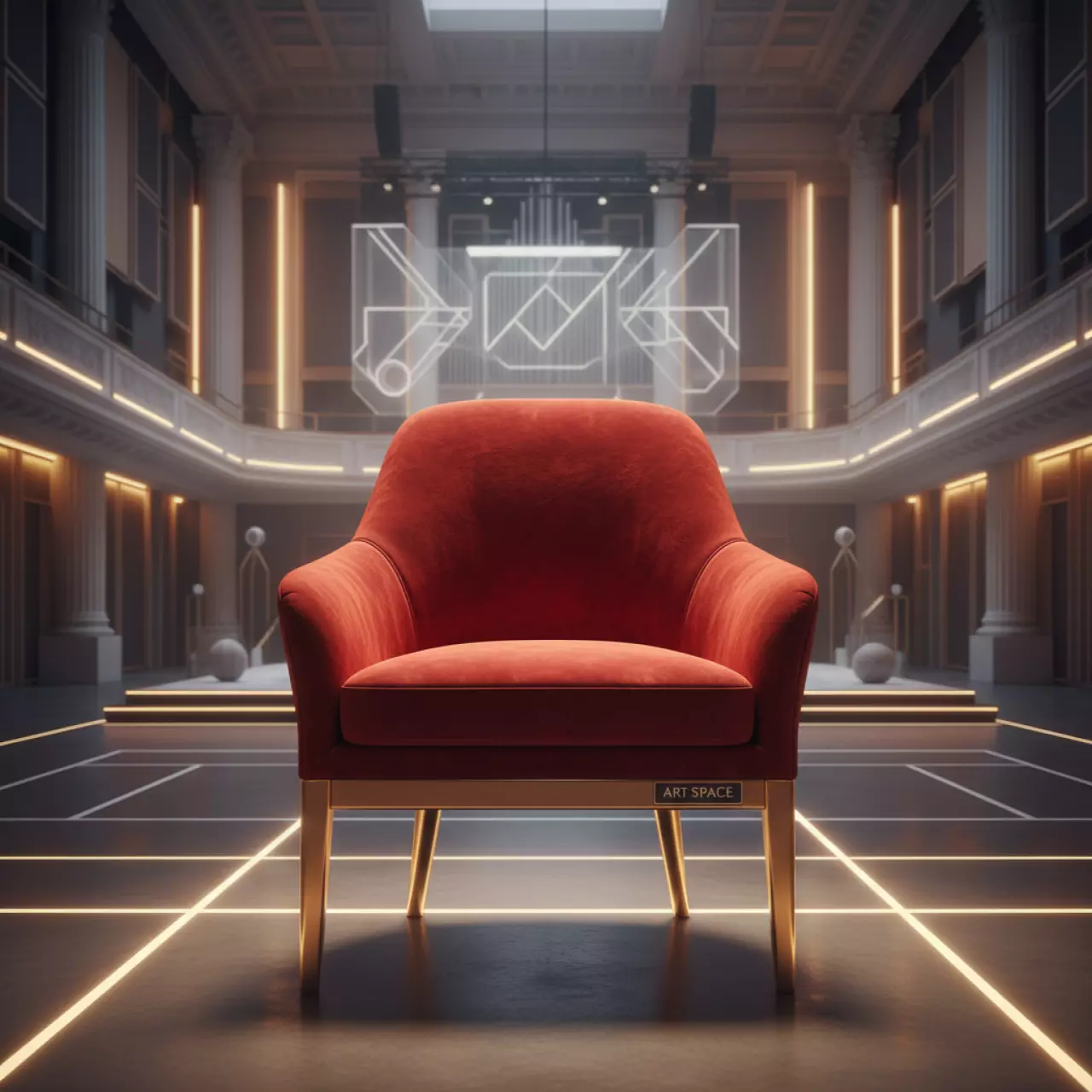 Аренда Стул Хит велюр красный Велютто каркас золотой в Зале органной и камерной музыки — ART SPACE