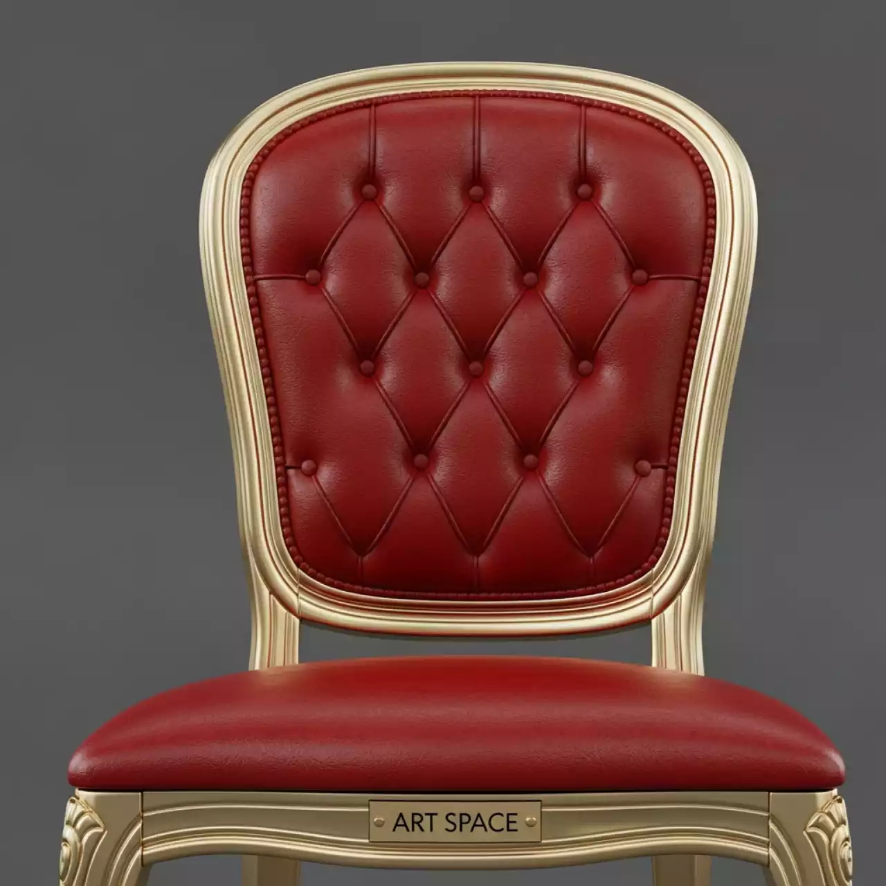 Аренда Стул Хит золото красная экокожа с каретной стяжкой в City Park Hotel Sochi — ART SPACE