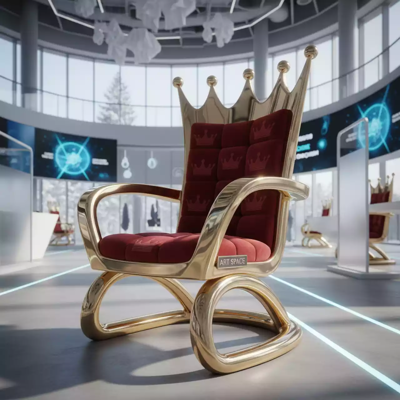Аренда Стул Хит золото красная корона в Университете «Сириус» — ART SPACE