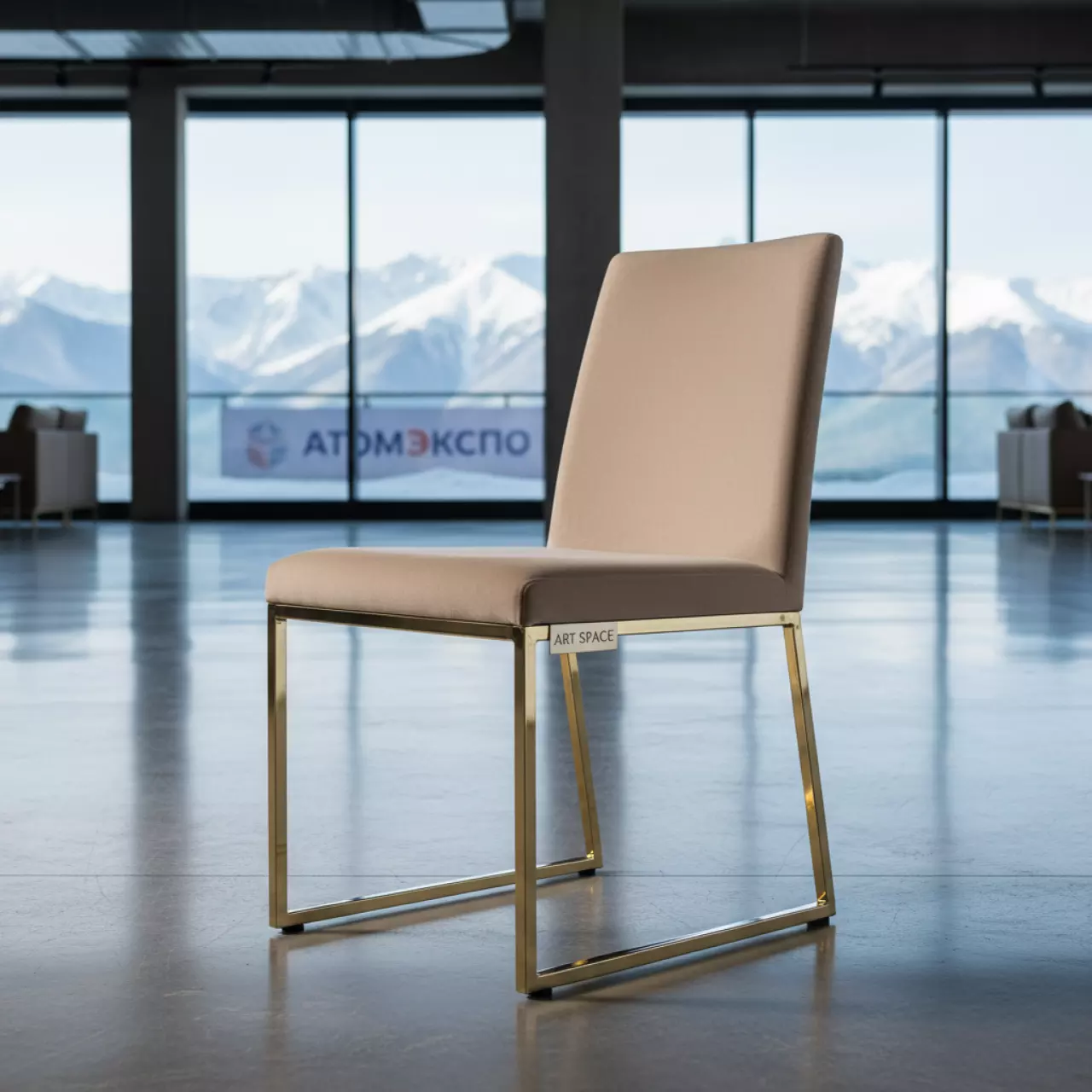 Аренда Стул Хит золото велюр бежевый на курорте «Газпром» (Альпика) — ART SPACE