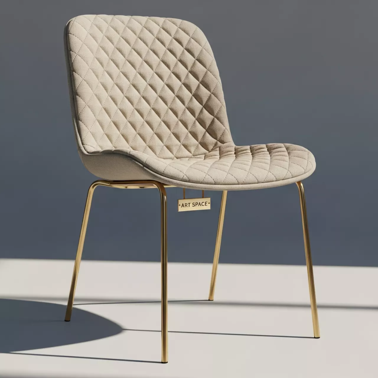 Аренда Стул Хит золотой каркас бежевый ромб в Alpha Sirius — ART SPACE