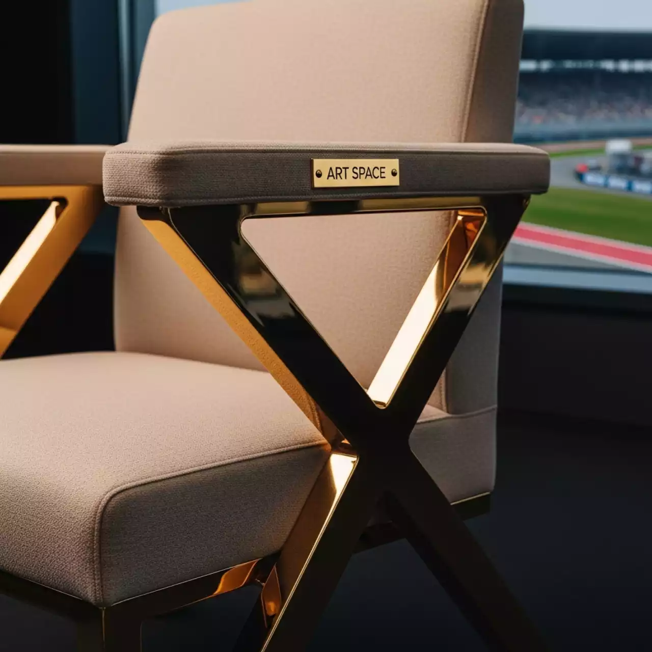 Аренда Стул Хит золотой каркас кросс бежевый в отеле «Богатырь» — ART SPACE