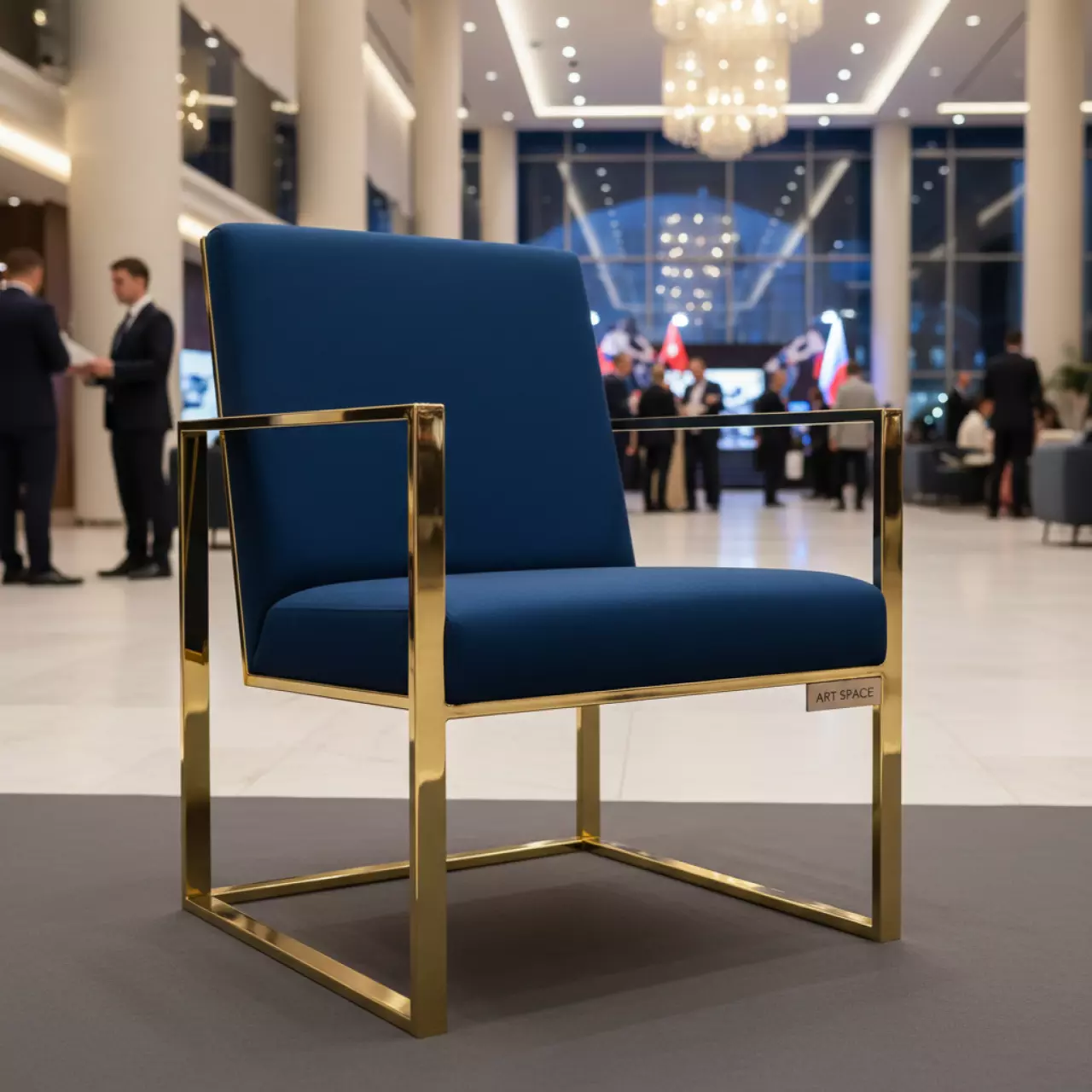 Аренда Стул Хит золотой каркас синяя корона в Cosmos Sochi Hotel — ART SPACE