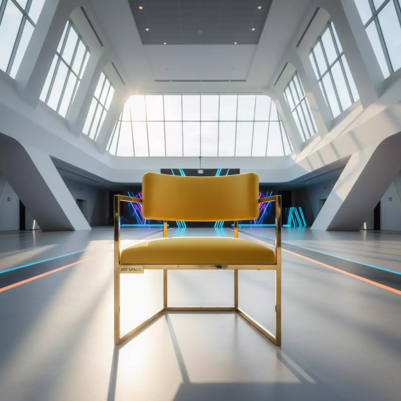 Аренда Стул Хит золотой каркас желтый велюр в Omega Sirius — ART SPACE