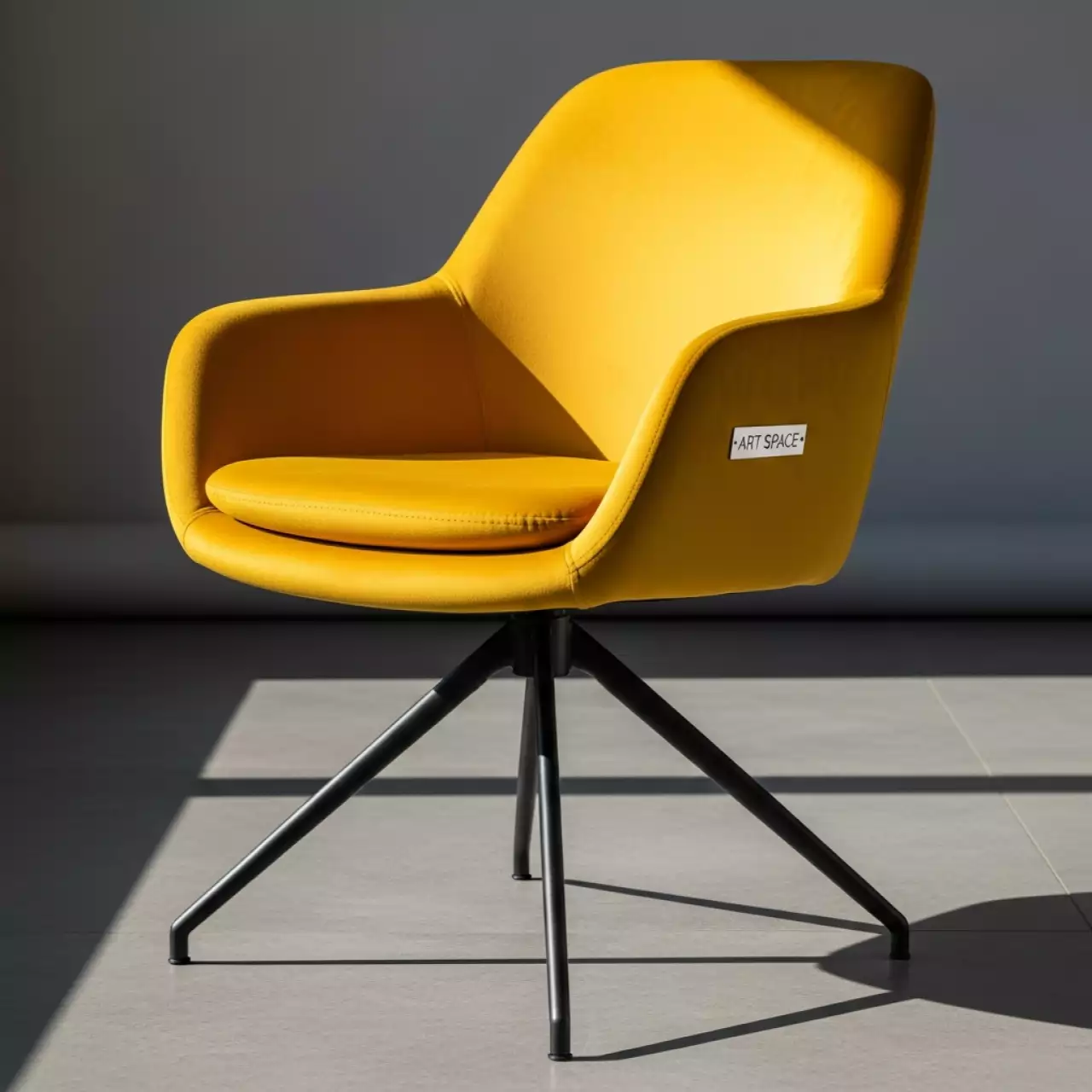 Аренда Стул Игнис велюр желтый ножки черные в Grand Karat Sochi — ART SPACE