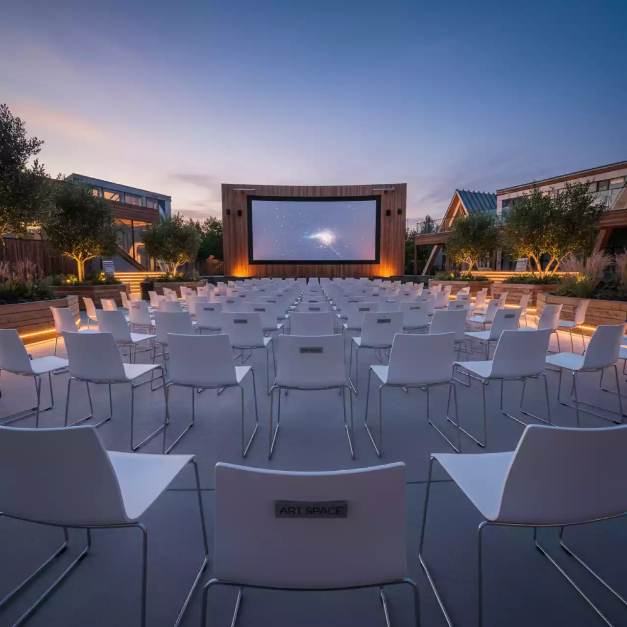 Аренда Стул IKEA белый без ручки пластик металл в этно-парке «Моя Россия» — ART SPACE