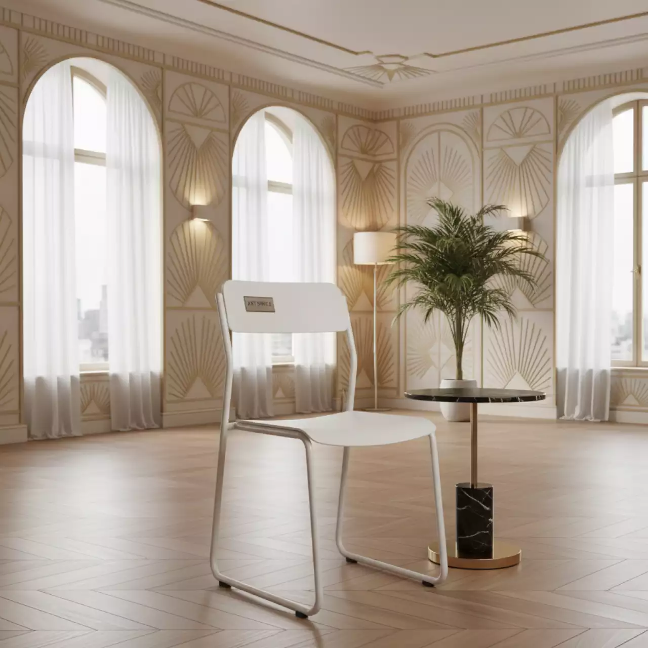 Аренда Стул Iso White белый в лофте «Студия 21» — ART SPACE