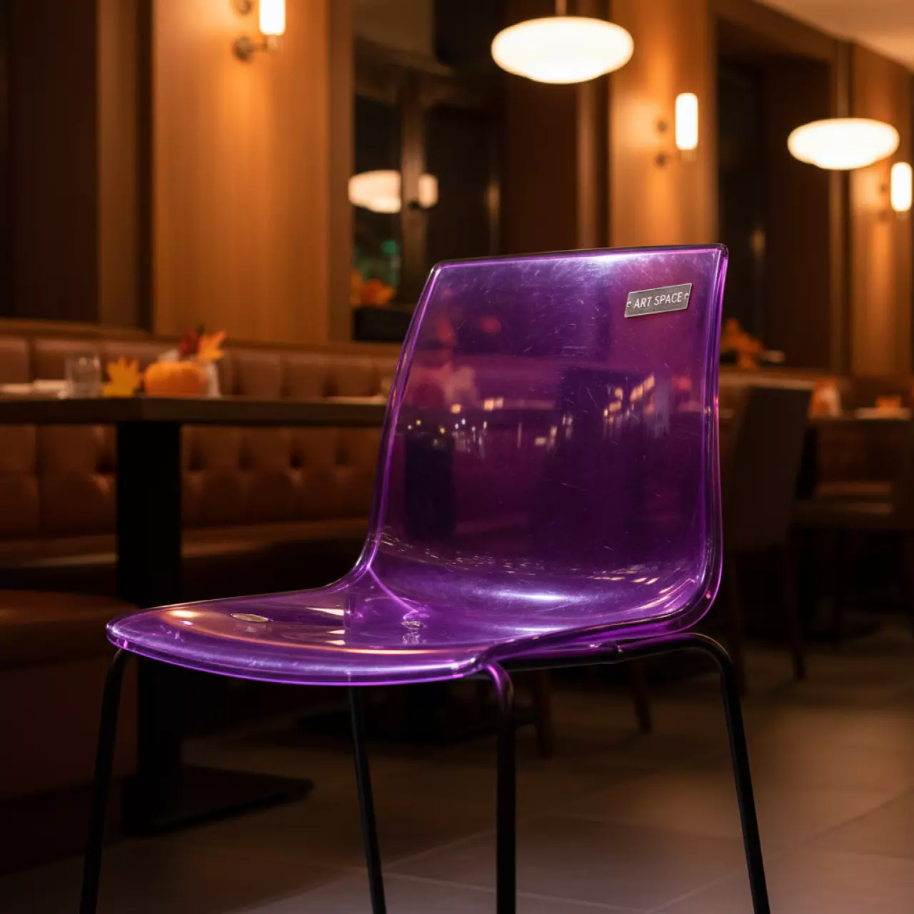 Аренда Стул ИЗО пластик фиолетовый в ресторане «D.O.M» — ART SPACE