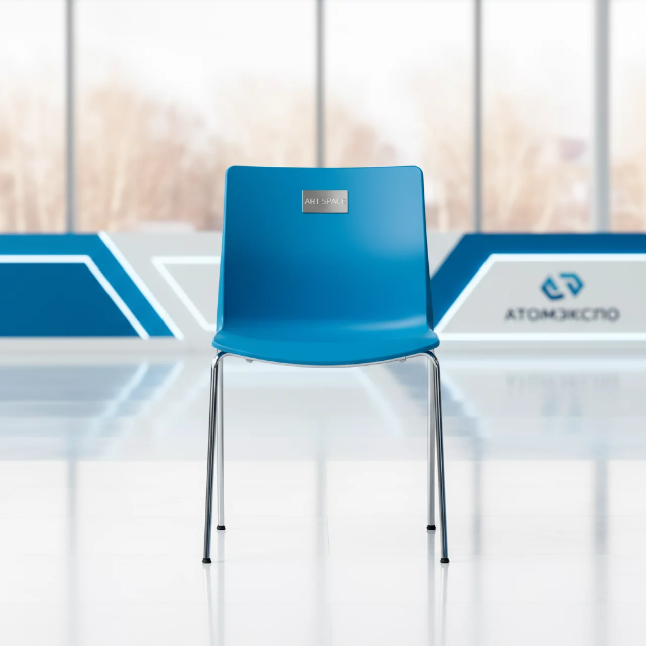 Аренда Стул ИЗО пластик голубой в Ледовом дворце «Айсберг» — ART SPACE