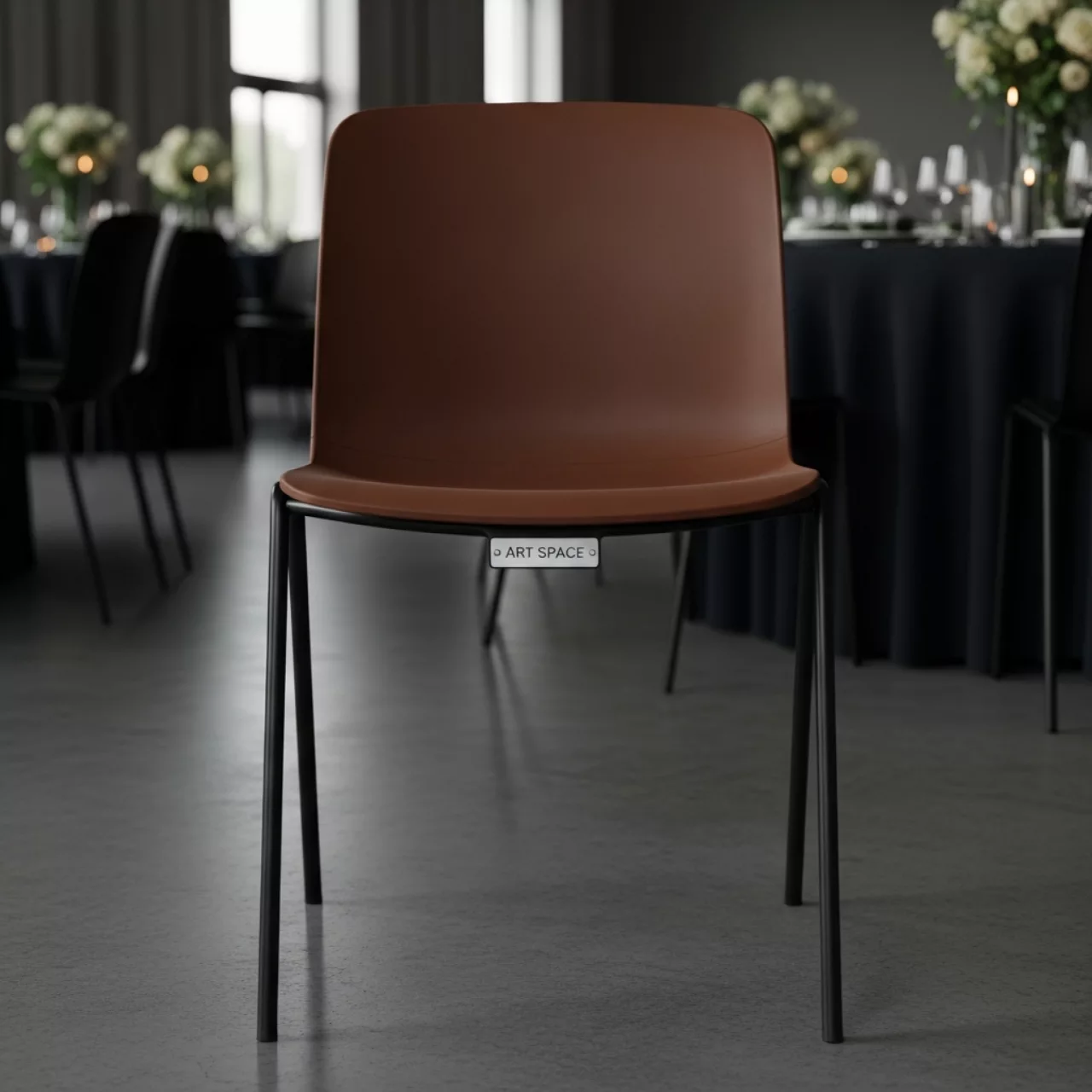 Аренда Стул ИЗО пластик коричневый в Red Arena — ART SPACE