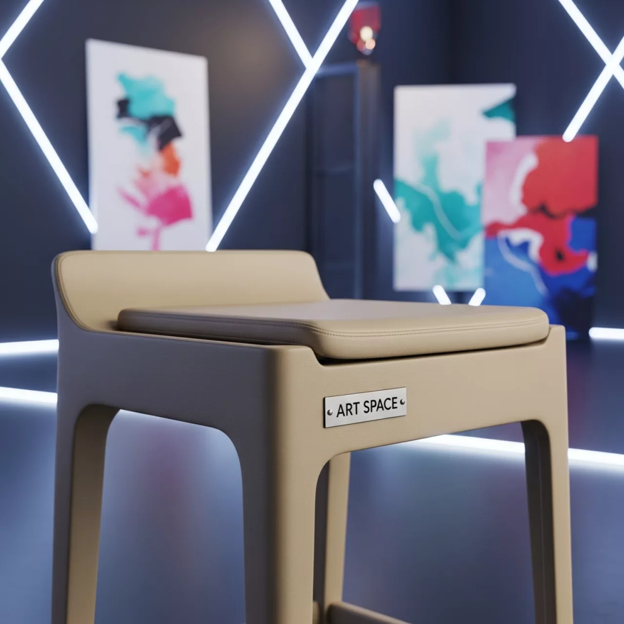 Аренда Стул ИЗО с пюпитром бежевый экокожа в Gamma Sirius — ART SPACE
