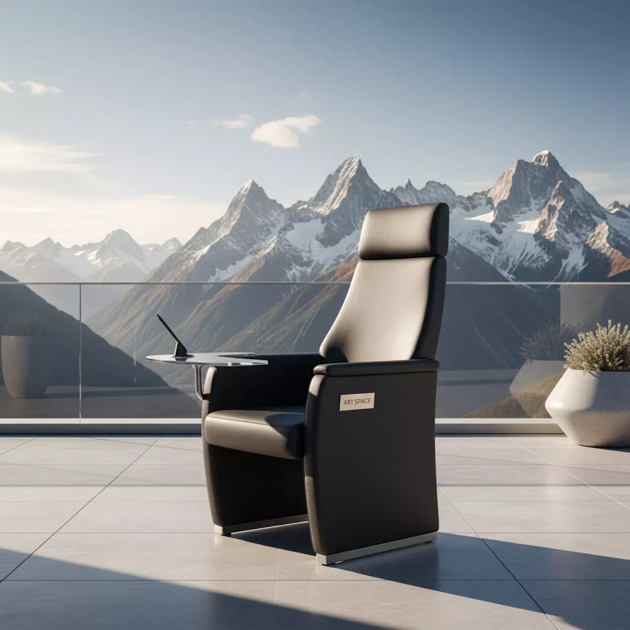 Аренда Стул ИЗО с пюпитром черный экокожа BK на площадке Rosa Peak (2320м) — ART SPACE