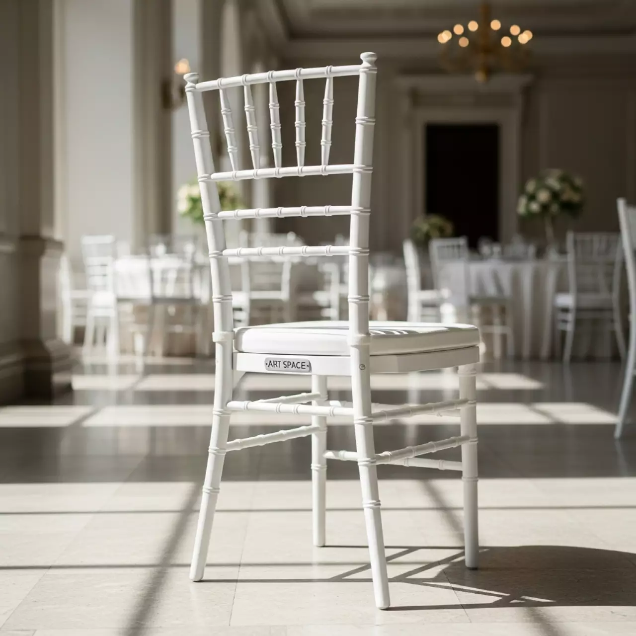 Аренда Стул Кьявари белый деревянный с белой подушкой в гранд-отеле «Жемчужина» — ART SPACE