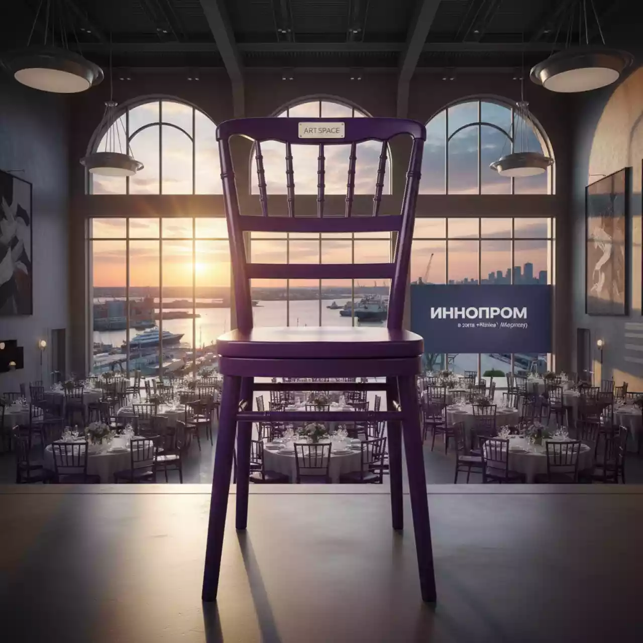 Аренда Стул Кьявари деревянный аметистовый в зале «Чайка» (Морпорт) — ART SPACE