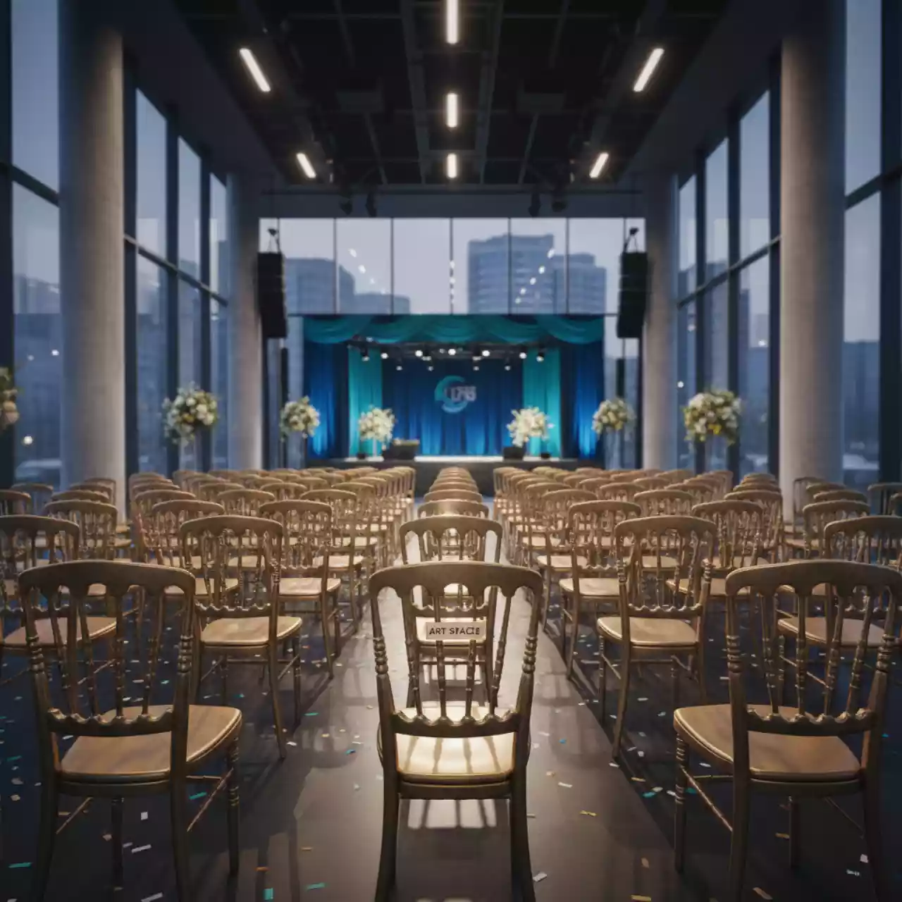 Аренда Стул Кьявари деревянный золото в Golden Tulip Rosa Khutor — ART SPACE