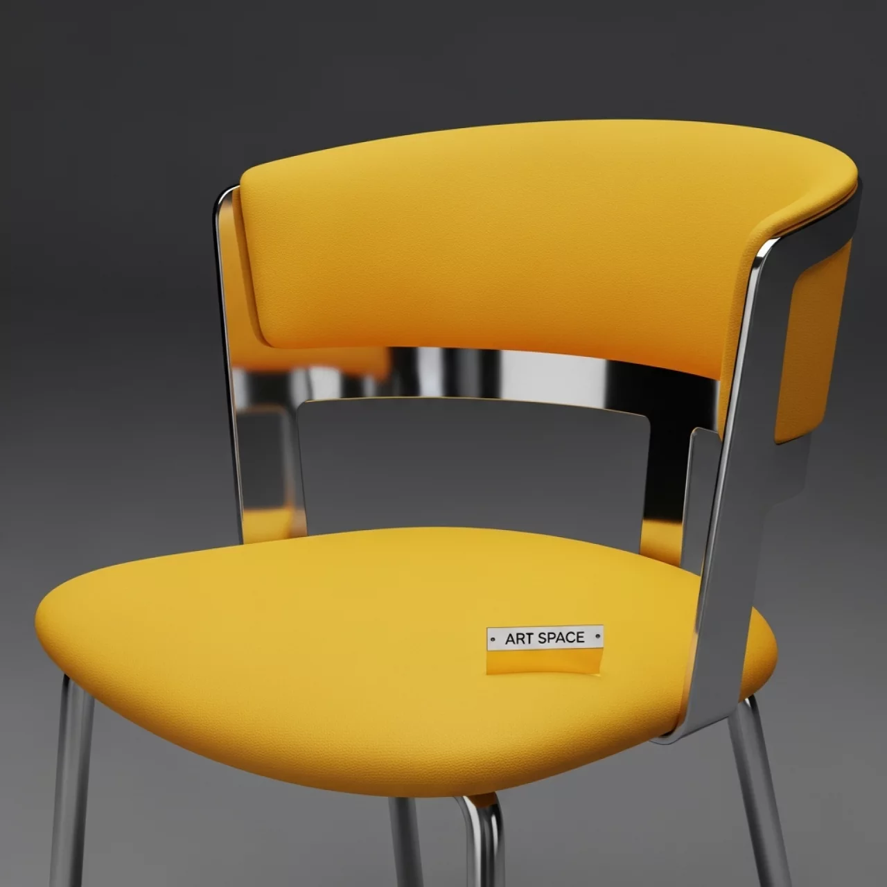 Аренда Стул каркас серебро экокожа желтый Helmet в Grand Karat Sochi — ART SPACE