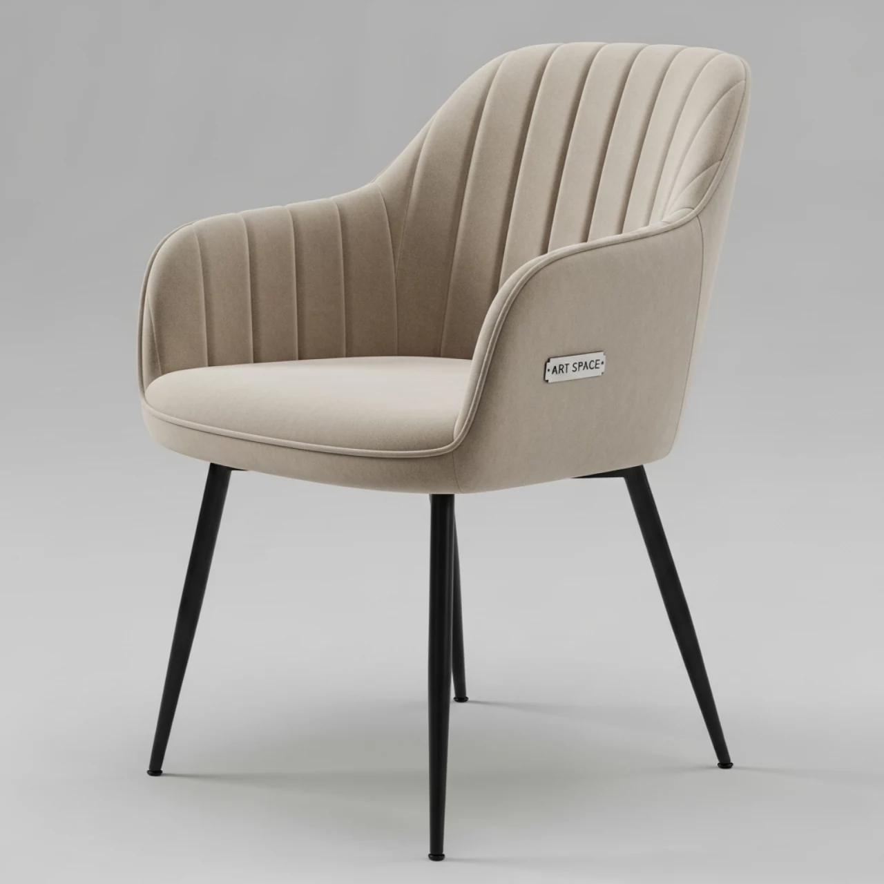 Аренда Стул Kato бежевый микровелюр металлические ножки в комплексе Sea Galaxy — ART SPACE