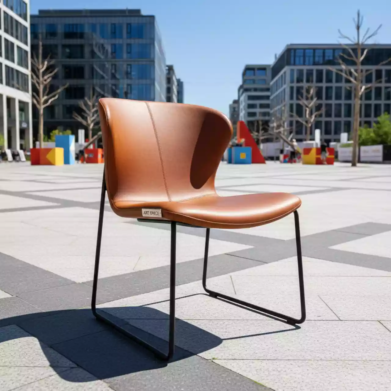 Аренда Стул Kato экокожа коричневый на Медальной площади — ART SPACE