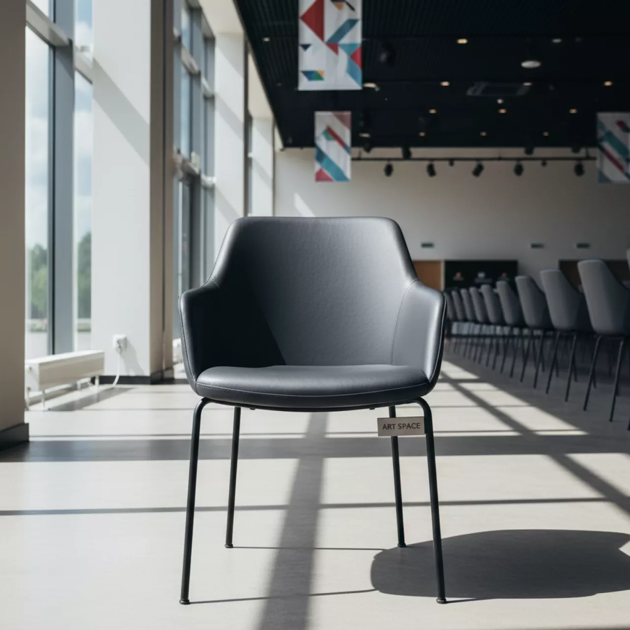 Аренда Стул Kongsberg экокожа антрацит металлические ножки в Маринс Парк Отеле — ART SPACE