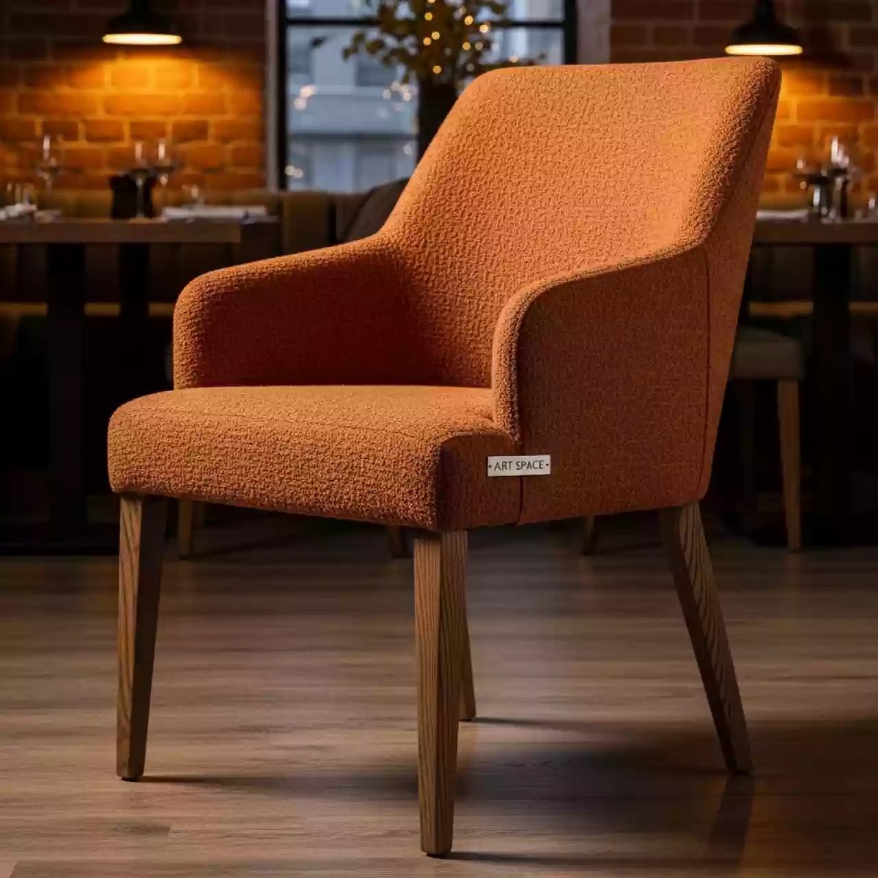 Аренда Стул Kongsberg ткань Bella ножки морилка органика в ресторане «Сыроварня» — ART SPACE