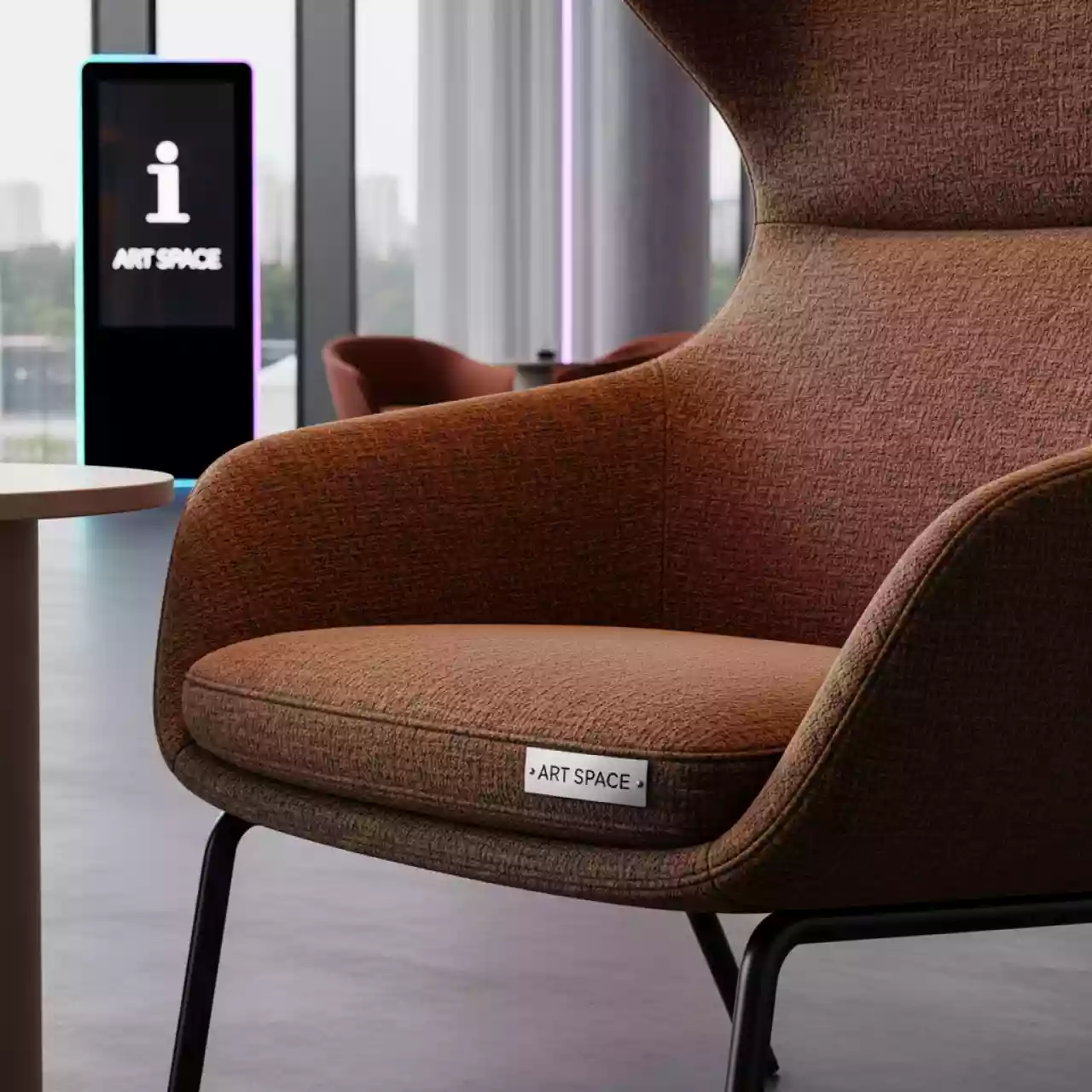 Аренда Стул Kongsberg ткань коричневая ножки черные в Mövenpick Hotel — ART SPACE