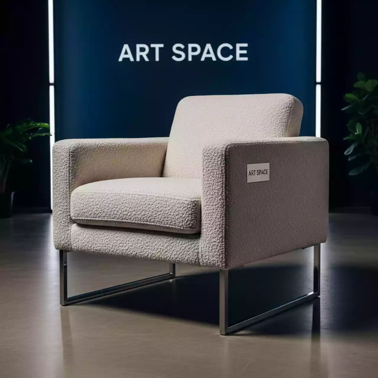 Аренда Стул Kongsberg велюр TEDDY ножки серебро в Университете «Сириус» — ART SPACE