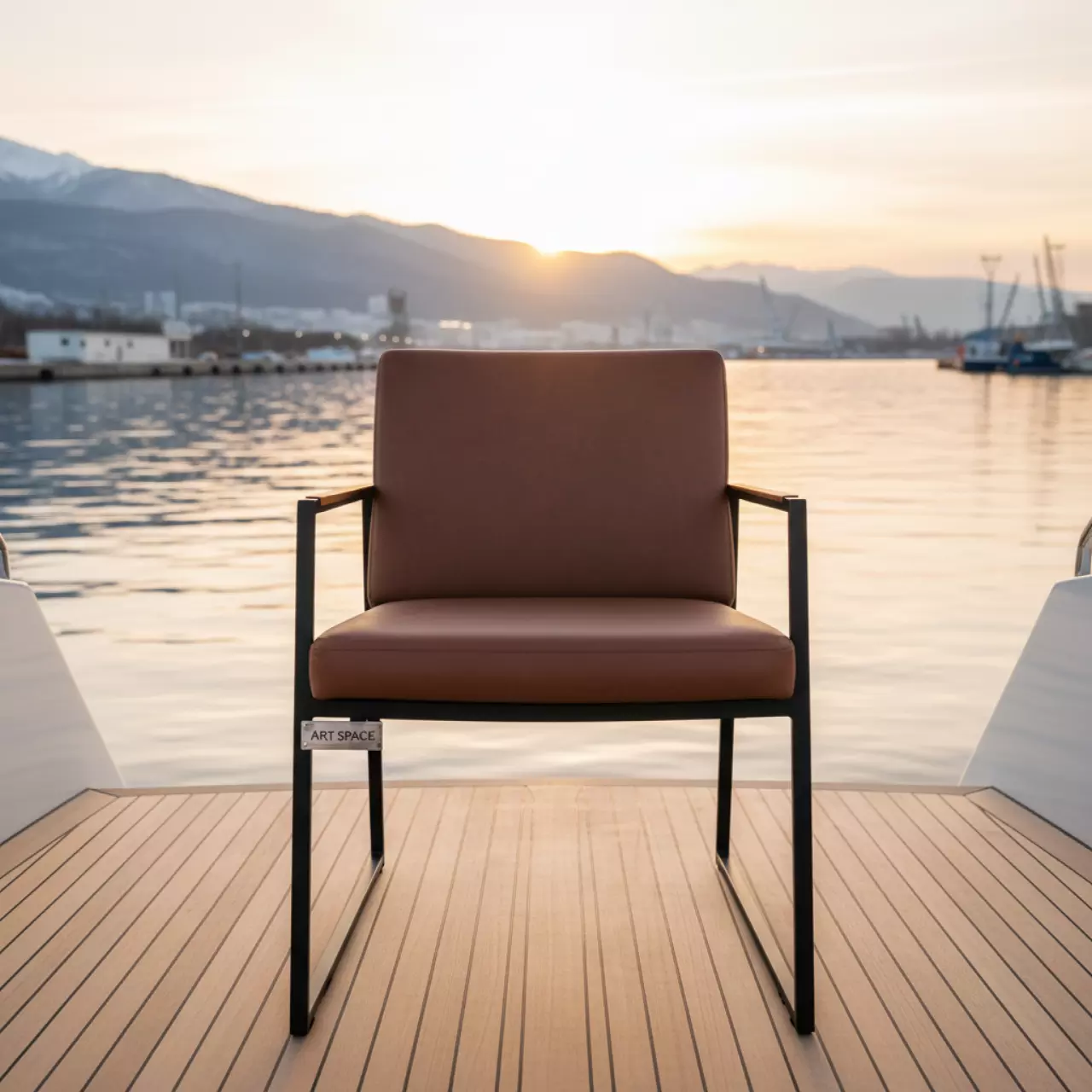 Аренда Стул коричневая экокожа Шилин на VIP-яхте (Имеретинский порт) — ART SPACE