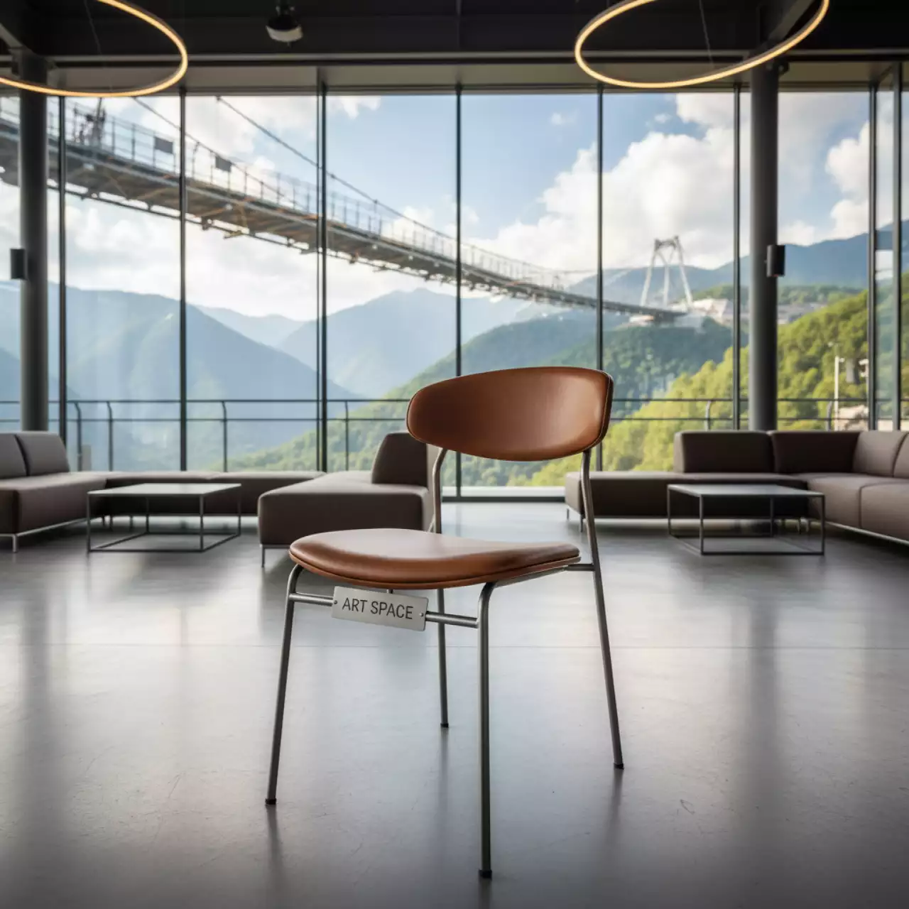 Аренда Стул коричневый на ножках из стали Y A W в Skypark Sochi — ART SPACE