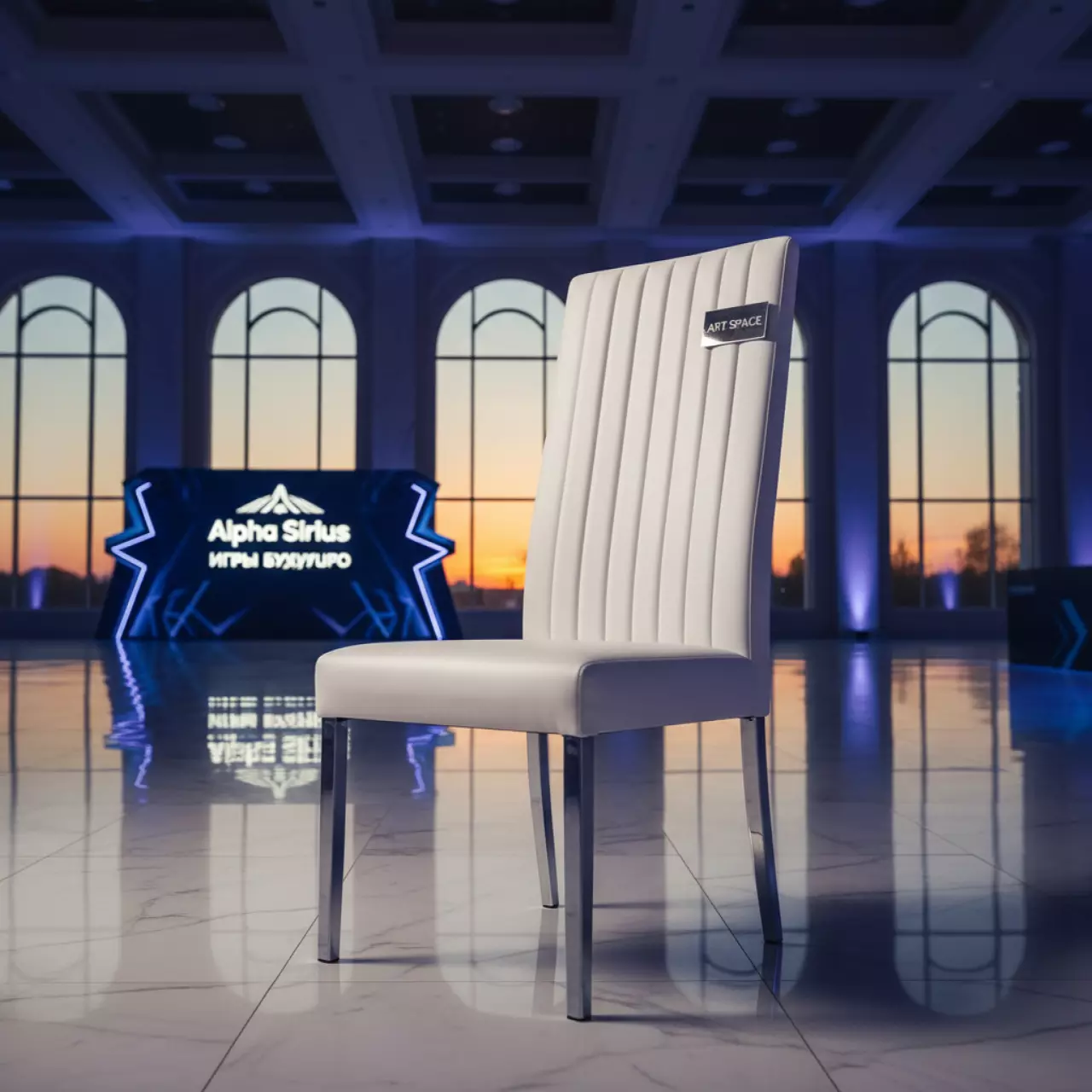 Аренда Стул кожзам белый Golf plus в Alpha Sirius — ART SPACE