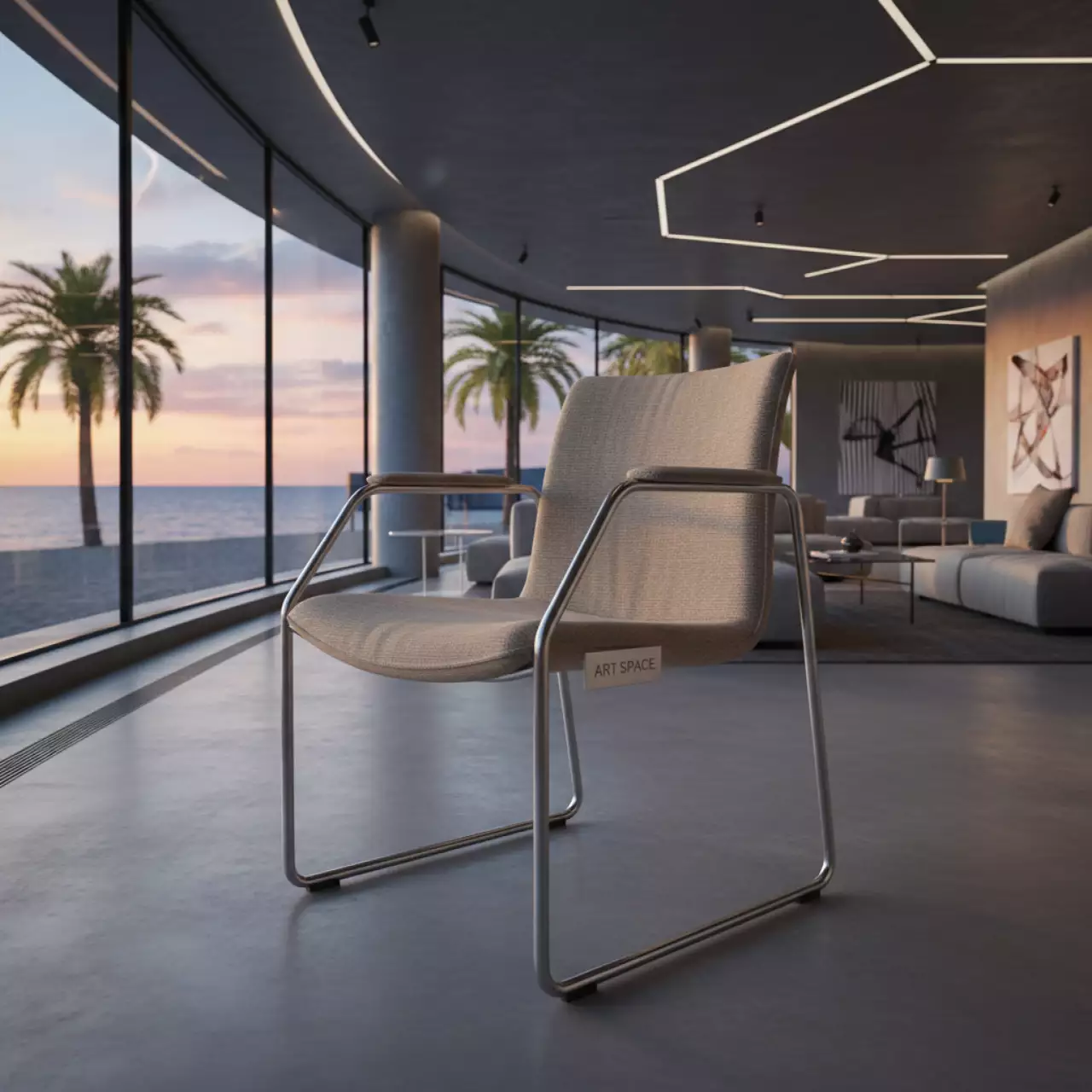 Аренда Стул Крок рогожка Montana серебряный каркас в пляжном комплексе VinoGrad — ART SPACE