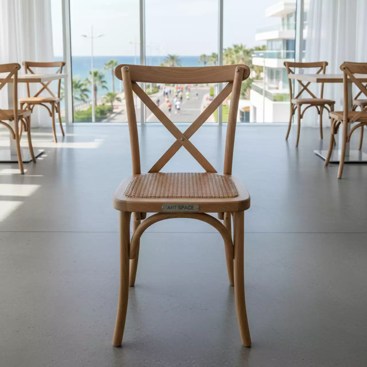 Аренда Стул Кроссбэк бук сиденье из ротанга в санатории «Русь» — ART SPACE