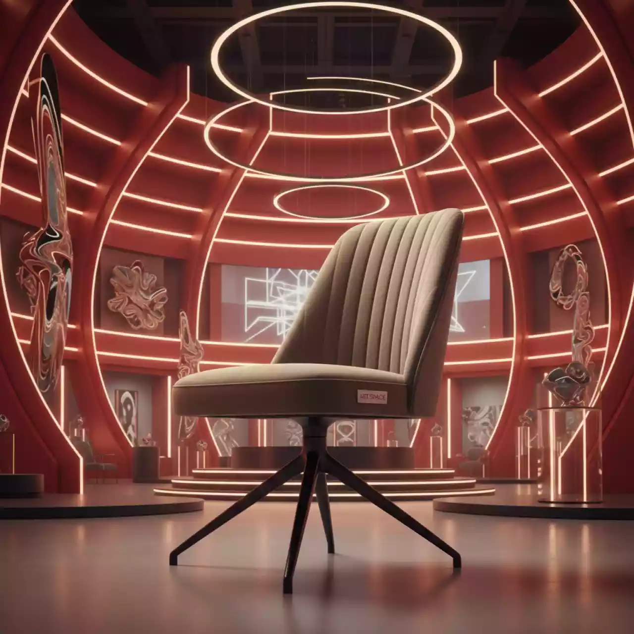 Аренда Стул кухонный Refraction поворотный темно бежевый черный в Red Arena — ART SPACE