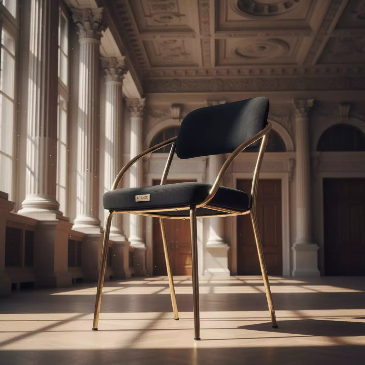 Аренда Стул Laval Gold обивка черный бархат в Зале органной и камерной музыки — ART SPACE