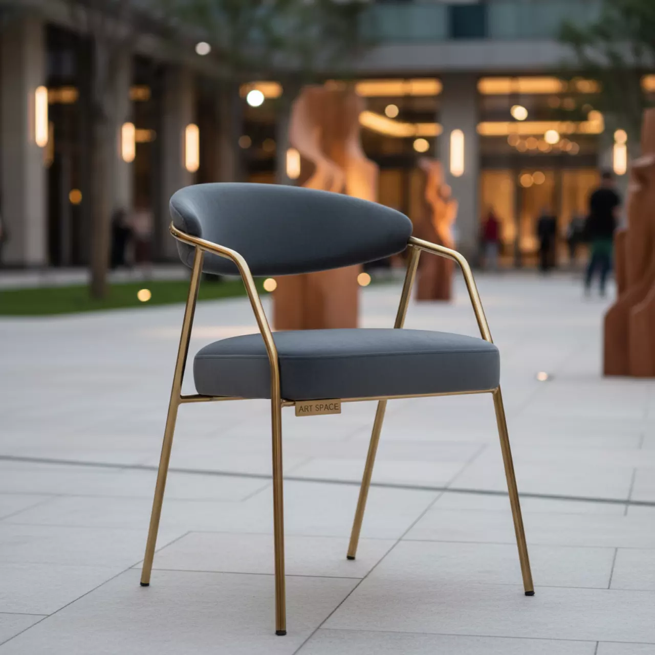 Аренда Стул Laval Gold обивка серый бархат в Courtyard by Marriott Sochi — ART SPACE