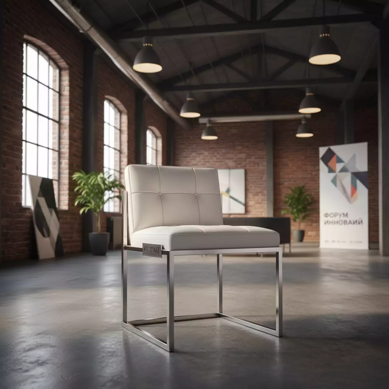 Аренда Стул Laval Silver белого цвета в лофте «Студия 21» — ART SPACE