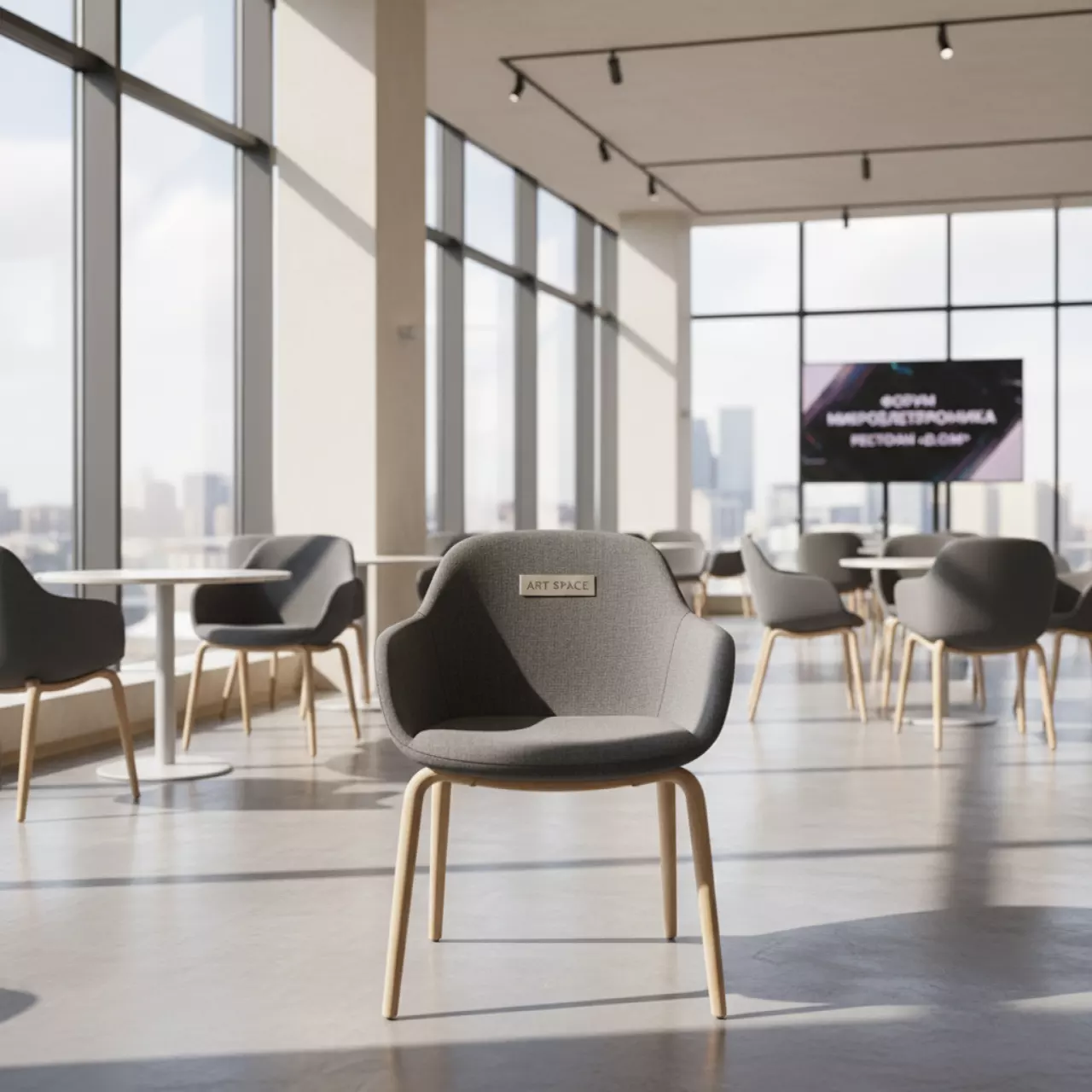 Аренда Стул LIO CH st W серый в ресторане «D.O.M» — ART SPACE