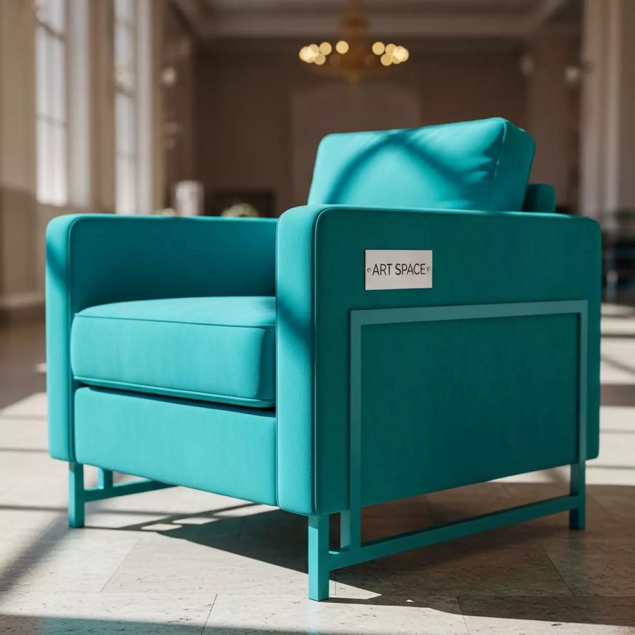 Аренда Стул Лион с подлокотниками бирюзовый RAL в Radisson Collection Paradise — ART SPACE