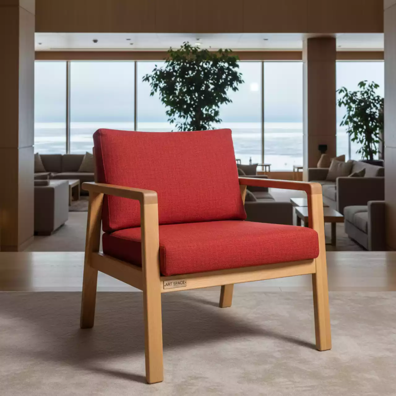 Аренда Стул Лион с подушкой рогожка красная Lardasa в отеле Radisson Lazurnaya — ART SPACE