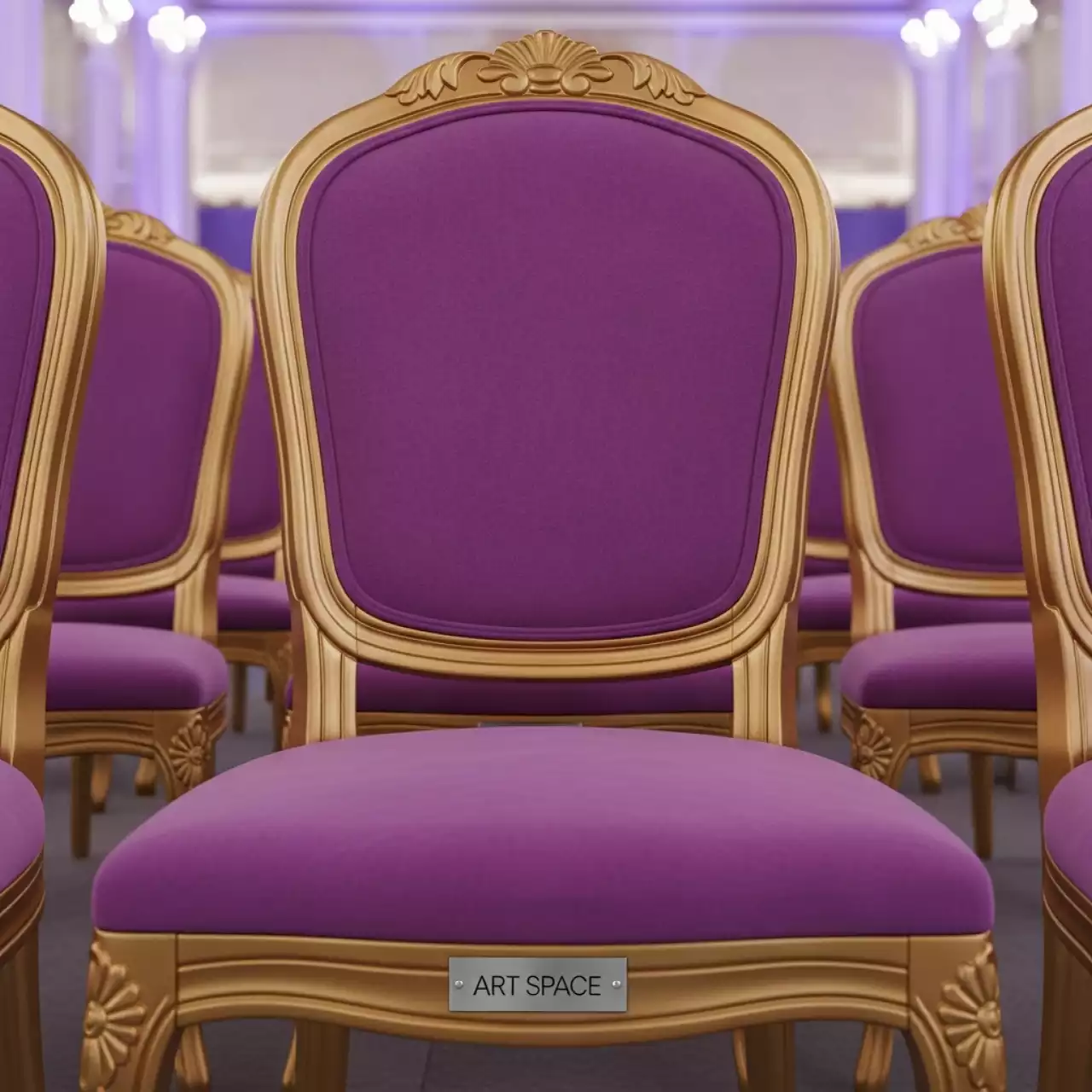 Аренда Стул Лион золото сиреневый в VK Stadium Sirius — ART SPACE