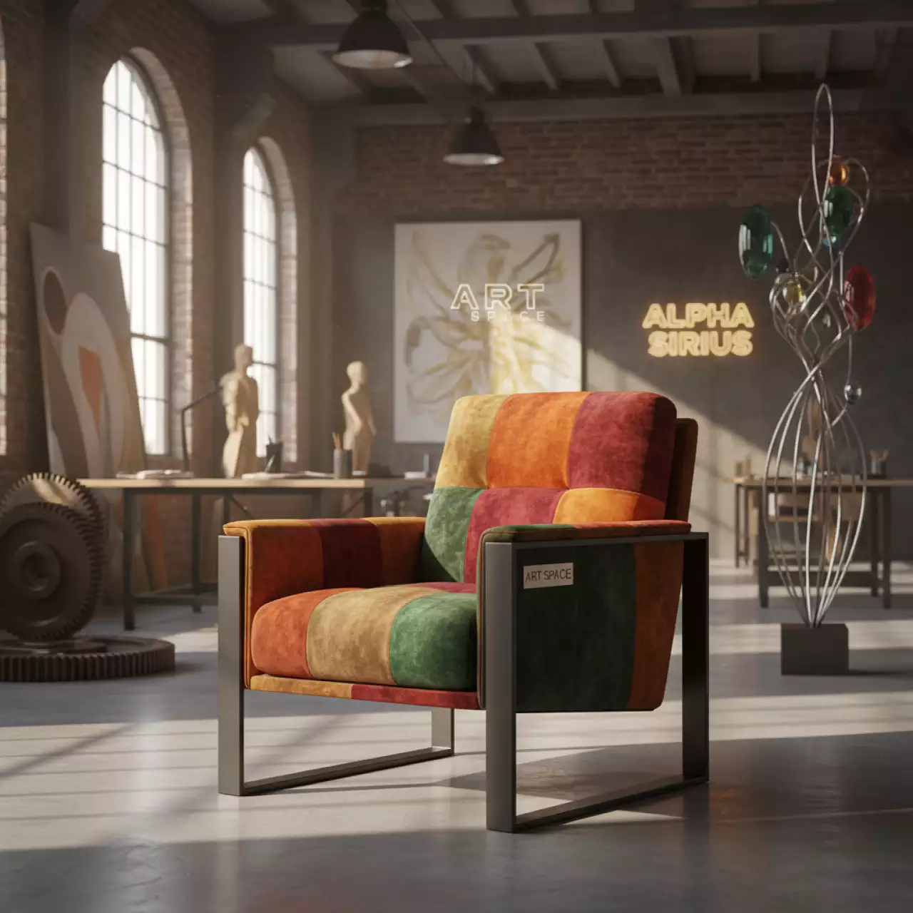 Аренда Стул Лофт велюр Selesta каркас RAL в Alpha Sirius — ART SPACE