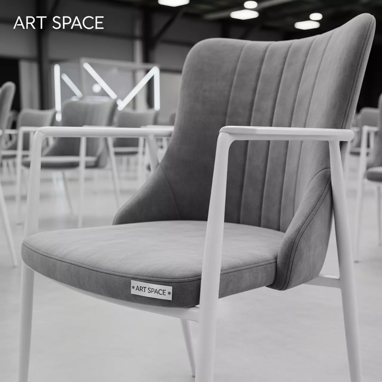 Аренда Стул Louis белый обивка серый бархат в Novotel Resort — ART SPACE