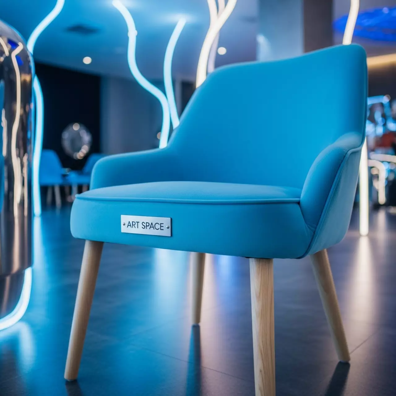 Аренда Стул Маллин небесно голубой велюр ножки бук в Courtyard by Marriott Sochi — ART SPACE