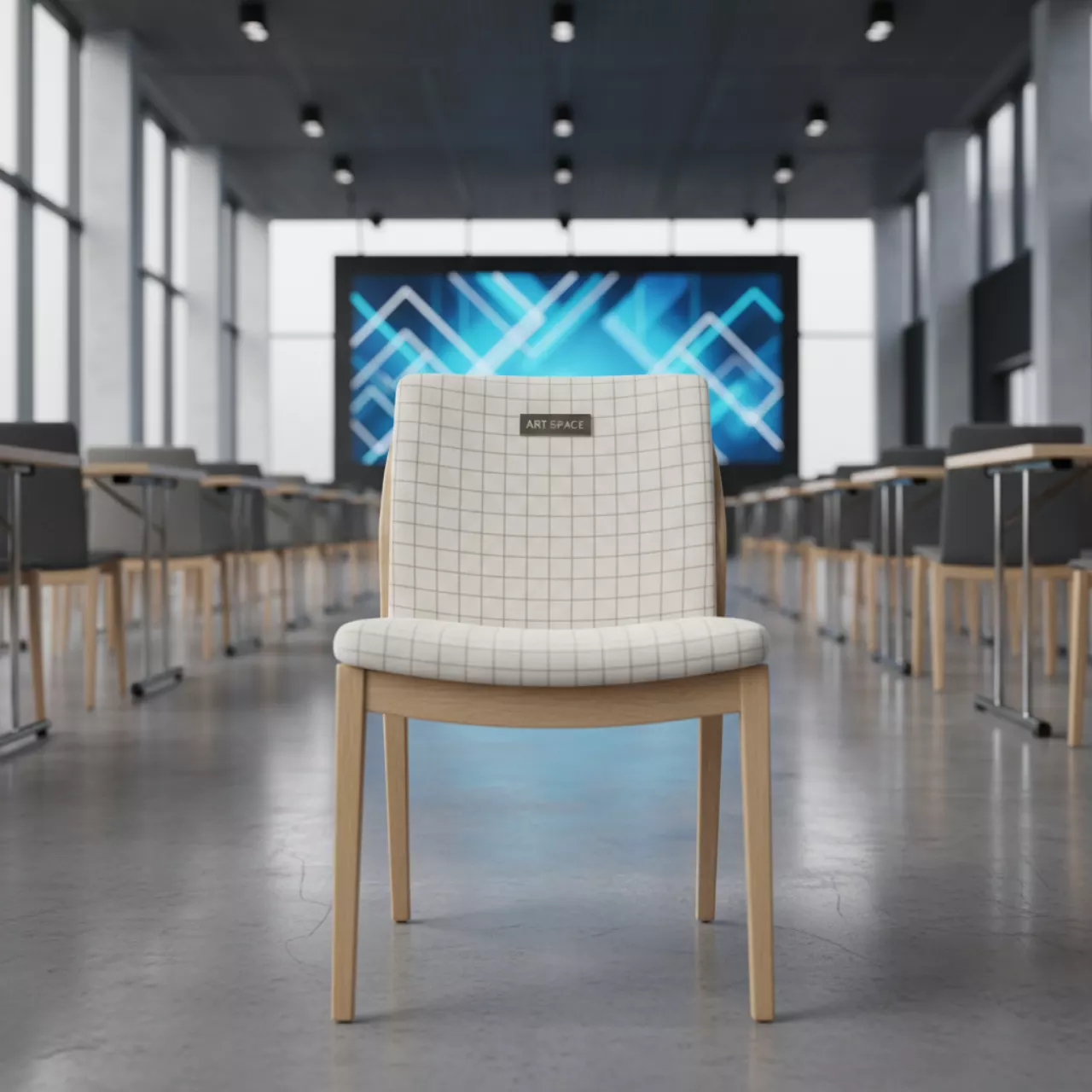 Аренда Стул Маллин рогожка RIO клетка органика белая в Ледовом дворце «Айсберг» — ART SPACE