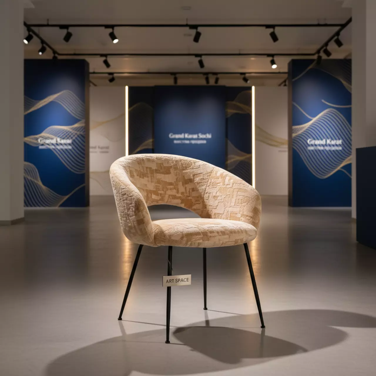 Аренда Стул Маллин велюр Teddy жаккард ODRI ножки черный металл в Grand Karat Sochi — ART SPACE